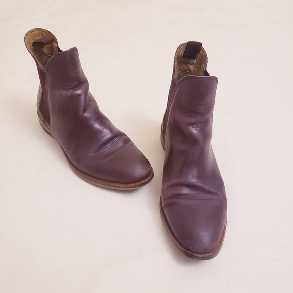 burgundy chelsea ankle boots